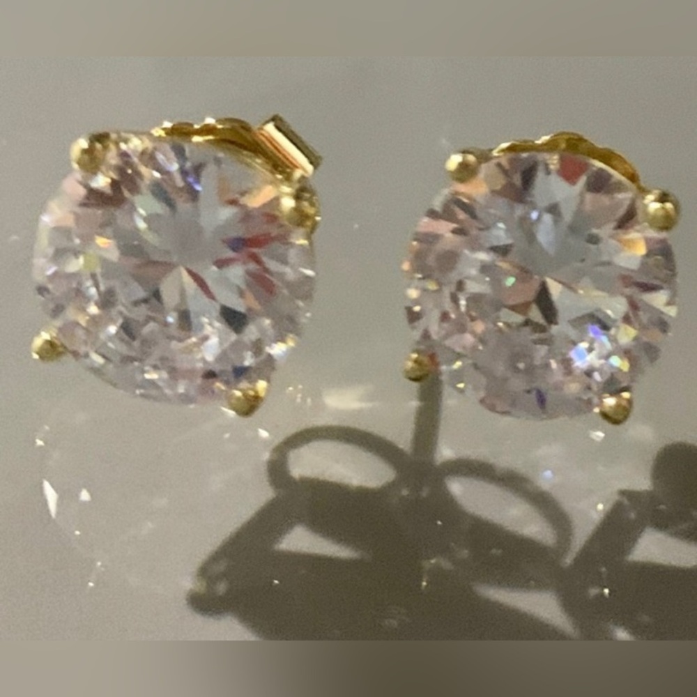 Cz By Kenneth Jay Lane Round Cut Cz Stud Earrings - image 2